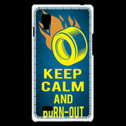 Coque LG Optimus L9 Keep Calm and Burn Out Bleu