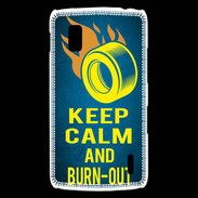 Coque LG Nexus 4 Keep Calm and Burn Out Bleu