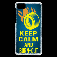 Coque Blackberry Z10 Keep Calm and Burn Out Bleu