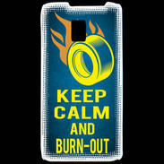 Coque LG P990 Keep Calm and Burn Out Bleu