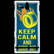 Coque Sony Xperia U Keep Calm and Burn Out Bleu