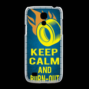 Coque Samsung Galaxy S4mini Keep Calm and Burn Out Bleu