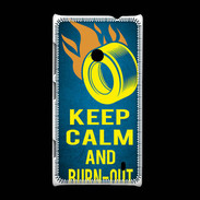 Coque Nokia Lumia 520 Keep Calm and Burn Out Bleu