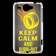 Coque HTC Wildfire G8 Keep Calm and Burn Out Gris