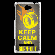 Coque HTC Windows Phone 8S Keep Calm and Burn Out Gris