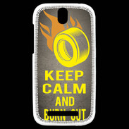 Coque HTC One SV Keep Calm and Burn Out Gris