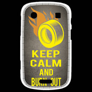 Coque Blackberry Bold 9900 Keep Calm and Burn Out Gris