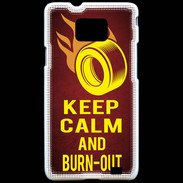 Coque Samsung Galaxy S2 Keep Calm and Burn Out Rouge
