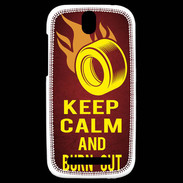 Coque HTC One SV Keep Calm and Burn Out Rouge