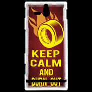 Coque Sony Xperia U Keep Calm and Burn Out Rouge