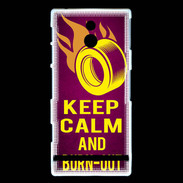 Coque Sony Xperia P Keep Calm and Burn Out Rose