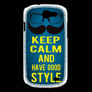 Coque Samsung Galaxy Express Keep Calm and Have a good Style Bleu