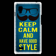 Coque LG Optimus L9 Keep Calm and Have a good Style Bleu