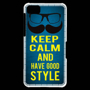 Coque Blackberry Z10 Keep Calm and Have a good Style Bleu