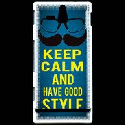 Coque Sony Xperia U Keep Calm and Have a good Style Bleu