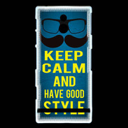 Coque Sony Xperia P Keep Calm and Have a good Style Bleu
