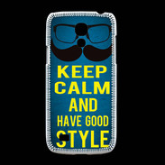 Coque Samsung Galaxy S4mini Keep Calm and Have a good Style Bleu