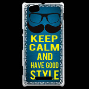 Coque Sony Xperia M Keep Calm and Have a good Style Bleu