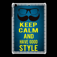 Coque iPadMini Keep Calm and Have a good Style Bleu