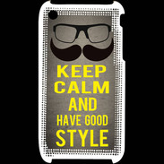 Coque iPhone 3G / 3GS Keep Calm and Have a good Style Gris