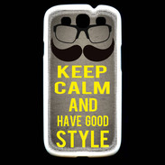 Coque Samsung Galaxy S3 Keep Calm and Have a good Style Gris