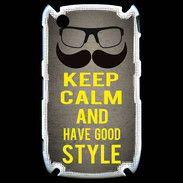 Coque Blackberry 8520 Keep Calm and Have a good Style Gris