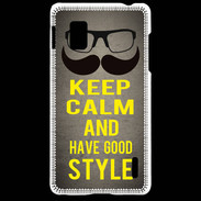 Coque LG Optimus G Keep Calm and Have a good Style Gris