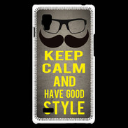 Coque LG Optimus L9 Keep Calm and Have a good Style Gris