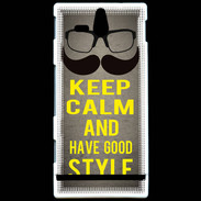 Coque Sony Xperia U Keep Calm and Have a good Style Gris