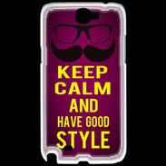 Coque Samsung Galaxy Note 2 Keep Calm and Have a good Style Rose