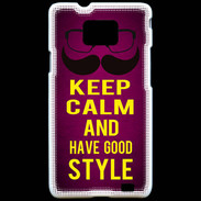 Coque Samsung Galaxy S2 Keep Calm and Have a good Style Rose