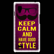 Coque LG Optimus L9 Keep Calm and Have a good Style Rose