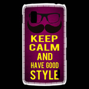 Coque LG Nexus 4 Keep Calm and Have a good Style Rose