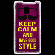 Coque LG P990 Keep Calm and Have a good Style Rose