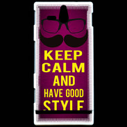 Coque Sony Xperia U Keep Calm and Have a good Style Rose