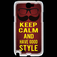 Coque Samsung Galaxy Note 2 Keep Calm and Have a good Style Rouge