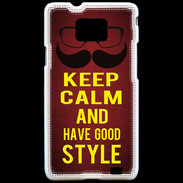 Coque Samsung Galaxy S2 Keep Calm and Have a good Style Rouge