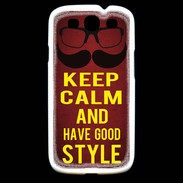 Coque Samsung Galaxy S3 Keep Calm and Have a good Style Rouge