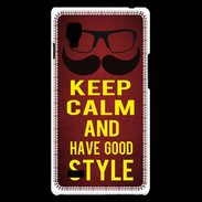Coque LG Optimus L9 Keep Calm and Have a good Style Rouge