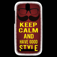 Coque HTC One SV Keep Calm and Have a good Style Rouge