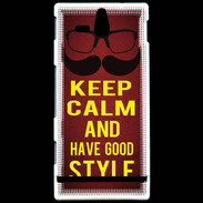 Coque Sony Xperia U Keep Calm and Have a good Style Rouge