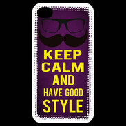 Coque iPhone 4 / iPhone 4S Keep Calm and Have a good Style Violet
