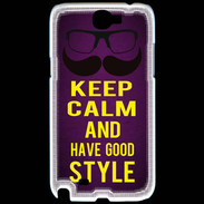 Coque Samsung Galaxy Note 2 Keep Calm and Have a good Style Violet