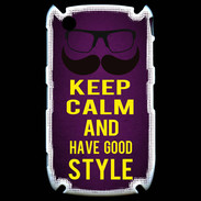 Coque Blackberry 8520 Keep Calm and Have a good Style Violet