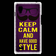Coque LG Optimus L9 Keep Calm and Have a good Style Violet