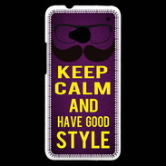 Coque HTC One Keep Calm and Have a good Style Violet