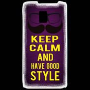 Coque LG P990 Keep Calm and Have a good Style Violet