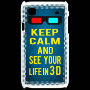 Coque Samsung Galaxy S Keep Calm and See your life 3D Bleu