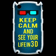 Coque Blackberry 8520 Keep Calm and See your life 3D Bleu