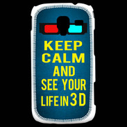 Coque Samsung Galaxy Ace 2 Keep Calm and See your life 3D Bleu